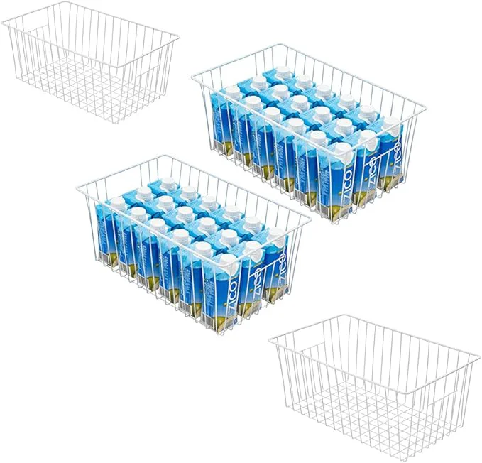 Casual 16inch zer Storage Organizer Baskets Household Wire Refrigerator Bins with Built-in Handles for Cabinet Pantry Closet BedroomAbout ThisOverview Solid
