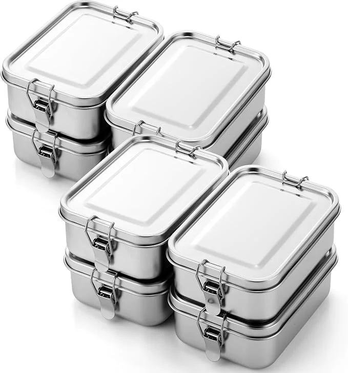 Detailed Umigy 8 Pcs Stainless Steel Food Containers 850ml Metal Bento Lunch Box Stainless Steel Food Storage Containers Lockable Clips to Leak Proof Reusable Dishwasher Snack Boxes for WorkAbout ThisOverview Dependable