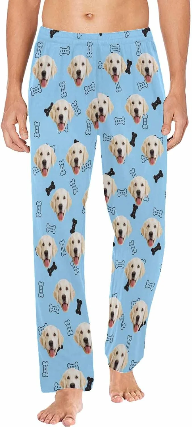 World-Class MyPupSocks Customized Face Pajamas Pants Photo Pajama Bottoms for Men S-XXL Pure