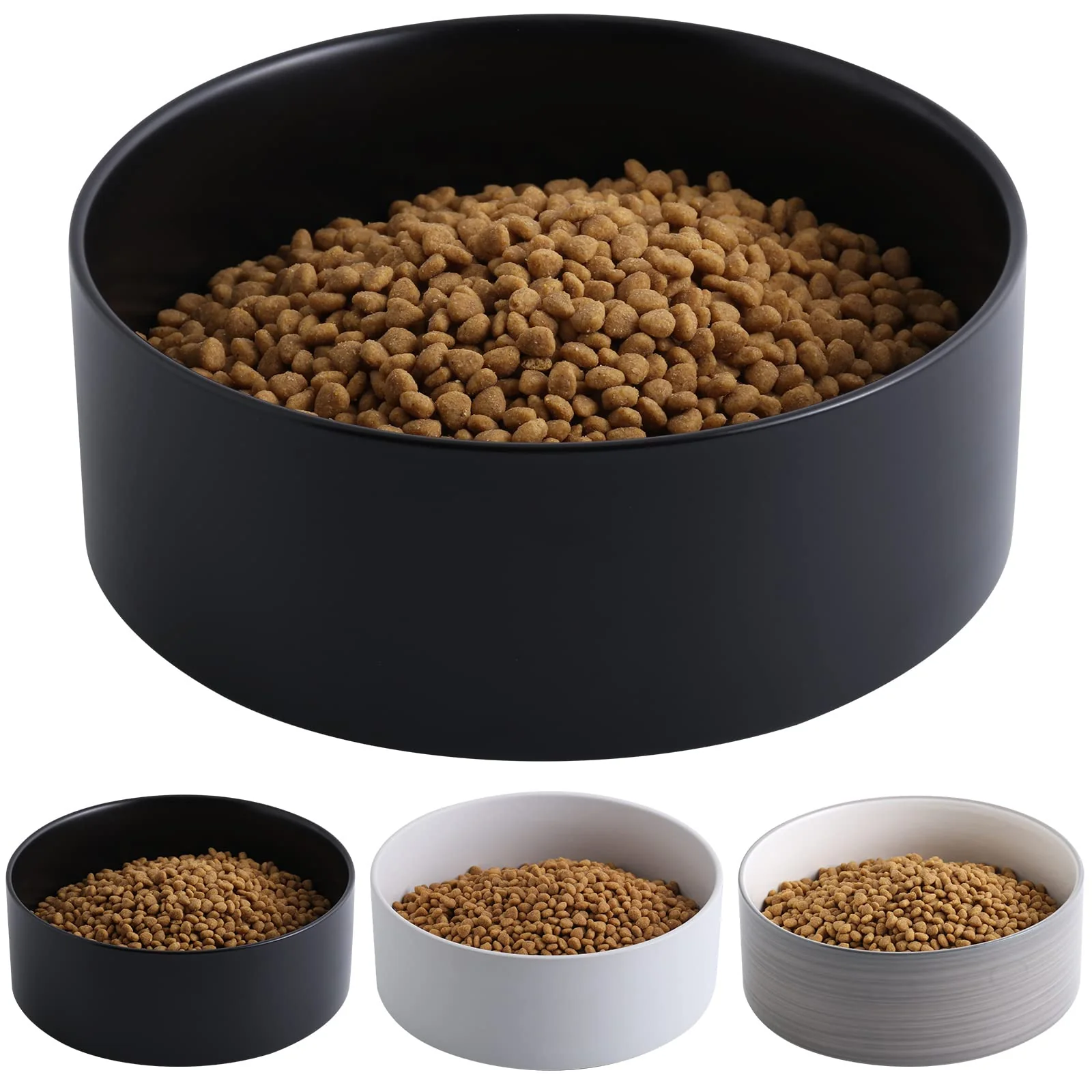 Comfortable Addogyy Black Ceramic Dog Bowl 8in — Extra Large Non-Slip Heavy-Weighted for Medium–Large Dogs Outstanding