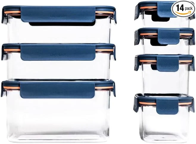 Trendy LocknLock LBF405RS7N Modular Plus Food Storage Container 14 set 7 containers 7 Lids - NavyAbout ThisOverview Smart