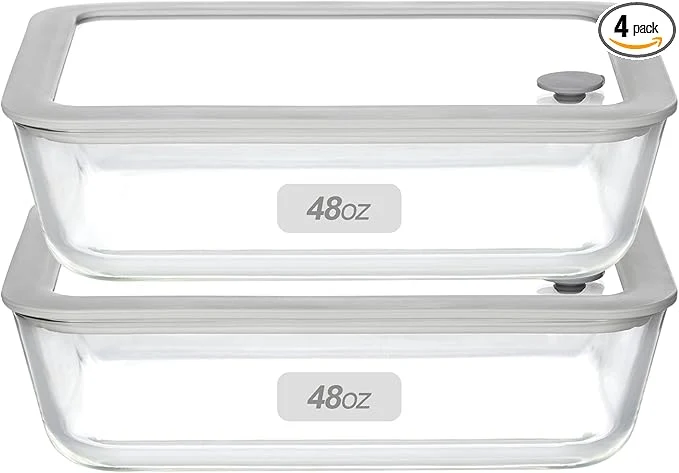Environmentally Friendly Glass Food Containers with Glass Lid Microwave Safe Food Storage Container Set 2 Pack of 48oz Large Size Meal Prep Storage Set with Airtight Leak Proof Lid.About ThisOverview First-Class