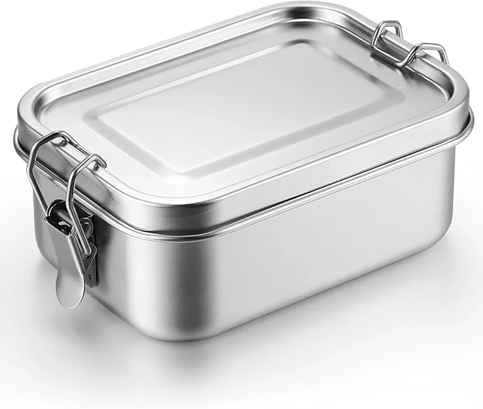 Detailed Umigy 1 Pcs Stainless Steel Food Containers 1400ml Metal Bento Lunch Box Stainless Steel Food Storage Containers Lockable Clips to Leak Proof Reusable Dishwasher Snack Boxes for WorkAbout ThisOverview Exclusive