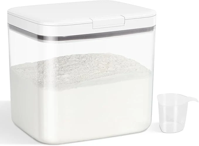 Sophisticated Versatile Storage Container Bin with Pop-up Lid Scoop Rice Flour Container Dog Cat Food Storage Container Laundry Room Organization Household Essentials Kitchen Pantry OrganizersAbout ThisOverview Superior