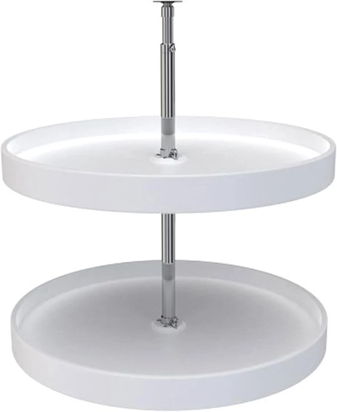 Trendy Rev-A-Shelf 24 Dual Full Circle Lazy Susan Organizer for Upper Corner Kitchen Cabinets Plastic Home Storage 2 Tier Shelves White 6012-24-15-52About ThisOverview Functional
