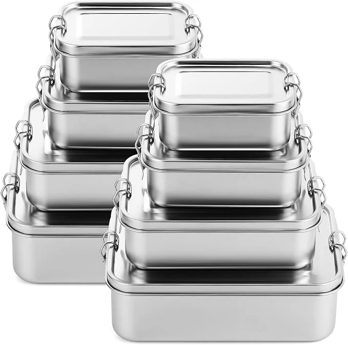 Fine Crafted Umigy 8 Pcs Stainless Steel Food Containers 550 850 1400 2400 ml Metal Bento Lunch Box Stainless Steel Food Storage Containers Lockable Clips to Leak Proof Reusable Dishwasher Snack Boxes for WorkAbout ThisOverview Quality