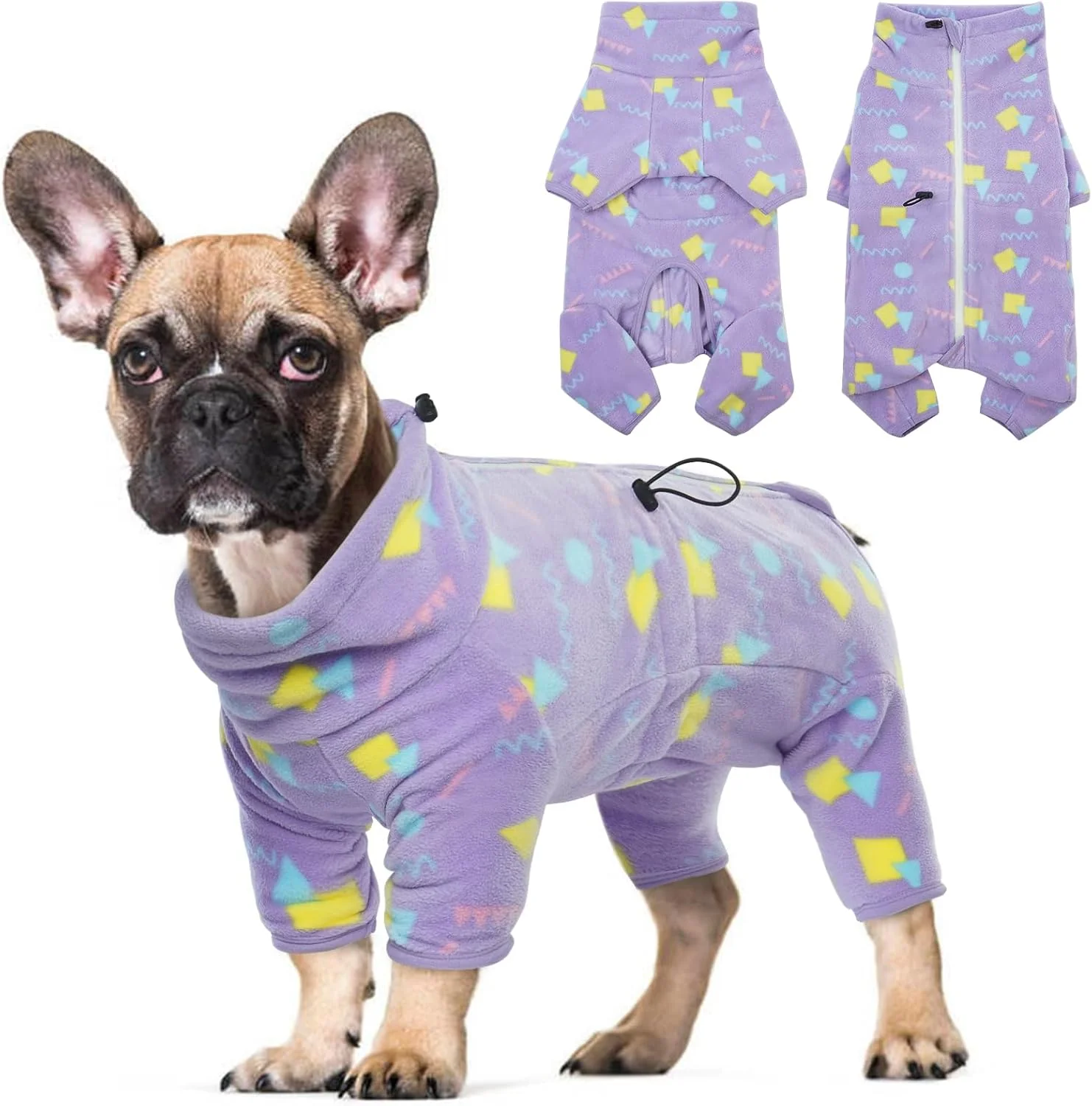 Reliable ROZKITCH Dog Fleece Coat Pet Windproof Warm Cold Weather Jacket Vest with Luminous Zipper Jumpsuit Apparel Outfit Clothes for Small Medium Large Dog Geometry L Safe