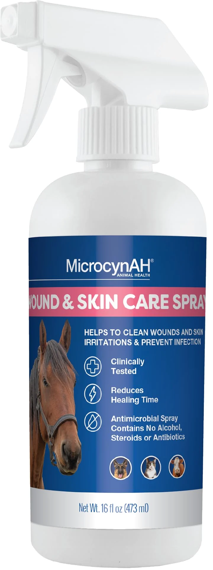 Relaxed Manna Pro MicrocynAH Wound Skin Care Spray 16 oz – Vet- Made in USA Sustainable