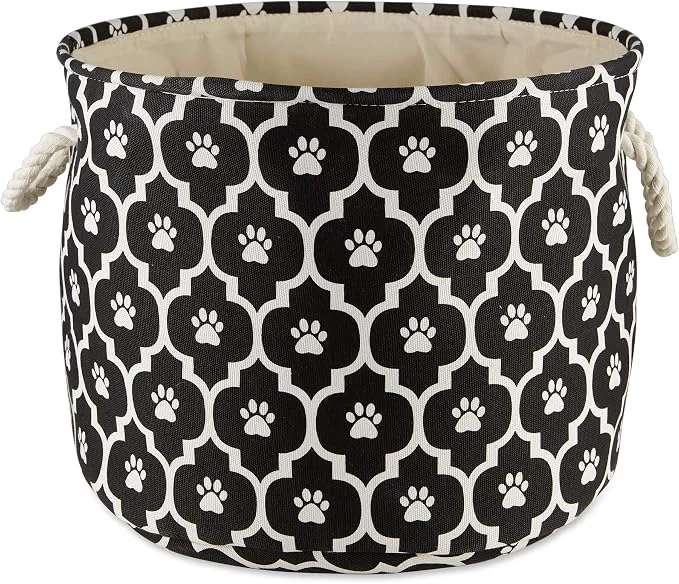 Carefully Designed Bone Dry Pet Storage Collection Lattice Paw Print Small Round High-End