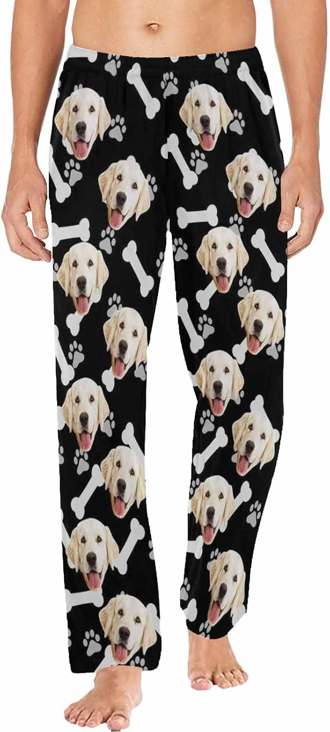 Versatile MyPupSocks Customized Face Pajamas Pants Photo Pajama Bottoms for Men S-XXL Enhanced