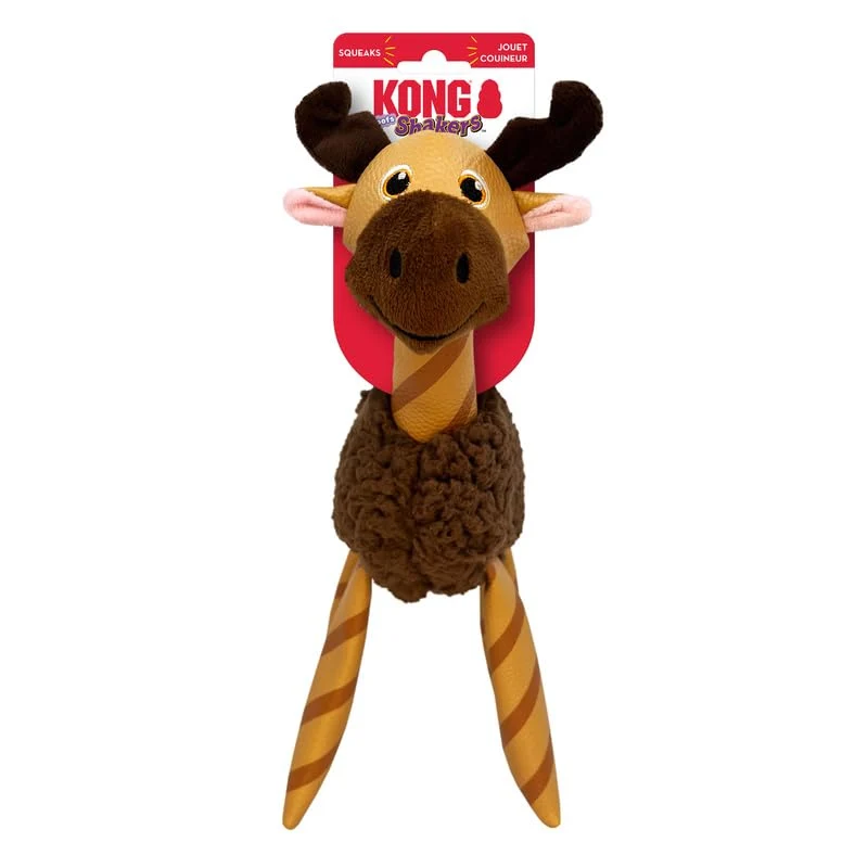 Excellent KONG Floofs Shakers Moose Medium – Fluffy Squeaker Toy with Faux Leather Legs Official