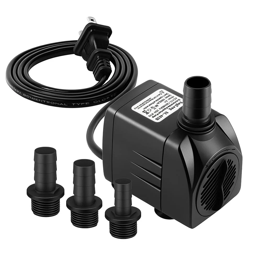 Comfortable SongLong Submersible Pump 400GPH Ultra-Quiet 25W 6.5ft Lift Overheating Protection for Fountains Ponds Hydroponics More Pure