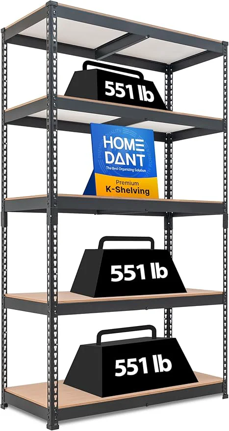 User-Friendly HOMEDANT 39.8 W 5 Tier Heavy Duty Garage Shelving Adjustable Metal Rack Storage Shelves Standing Shelf Unit Organizers Pantry Closet Black 1PackAbout ThisOverview Unique