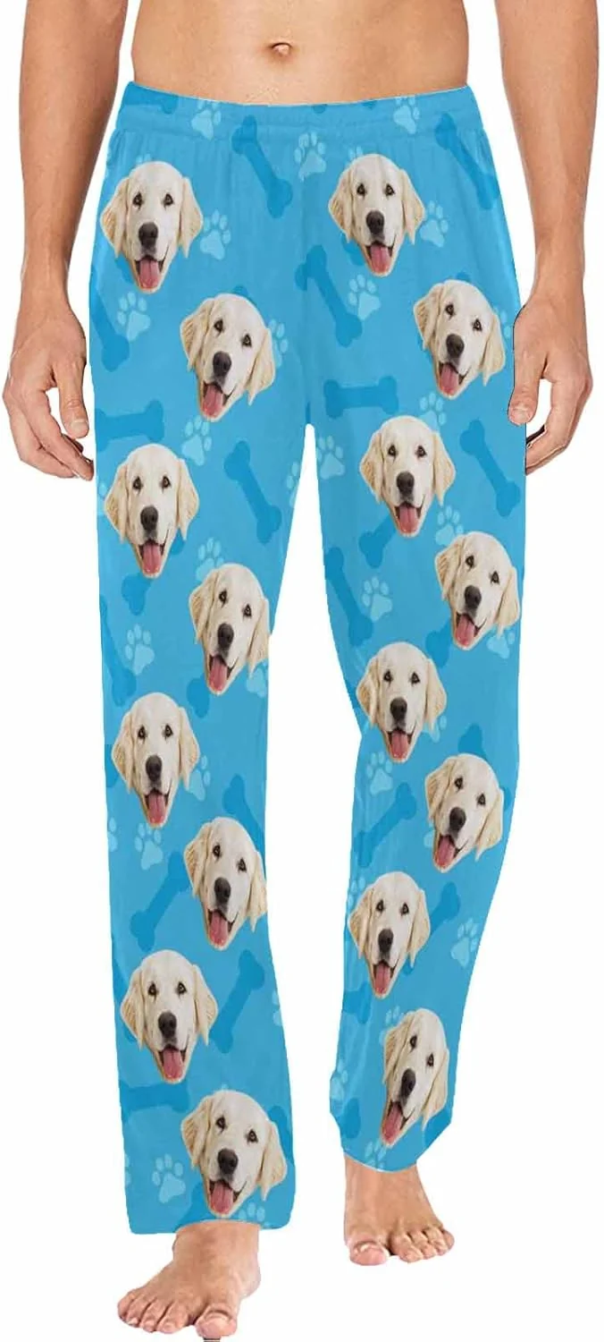 Certified MyPupSocks Customized Face Pajamas Pants Photo Pajama Bottoms for Men S-XXL Premium
