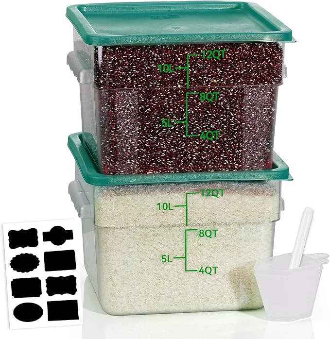 Carefully Designed 12QT NSF Food Storage Containers 2 PCS Food Grade Hot Cold Resistant Commercial Clear Square Food Storage Containers with Scales Handles for Home Restaurant Kitchen Proof Dough BPA -GREEN N2 About ThisOverview Lightweight