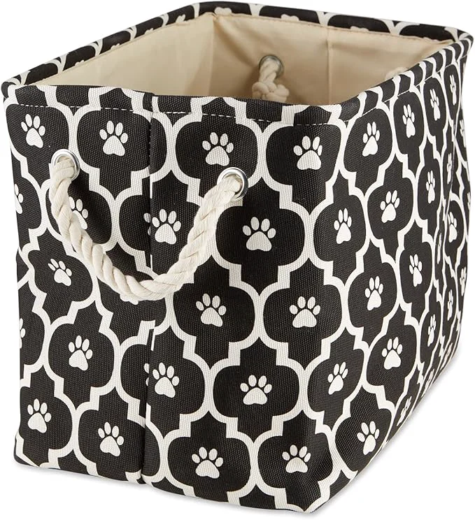 Contemporary Bone Dry 6192 Pet Storage Collection Lattice Paw Print Medium Rectangle Detailed