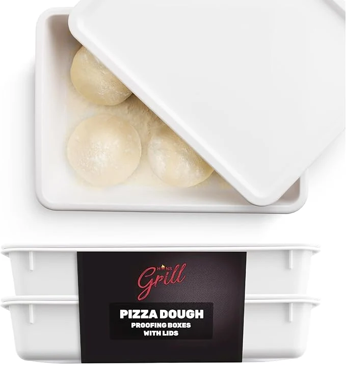 Carefully Designed Hans Grill Pizza Dough Proofing Box - Pack of 2 Stackable BPA- Trays with Covers - as a Bread Proofing Box and Dough Container - Premium Quality Pizza Storage Container 2 Pack Large About ThisOverview Practical