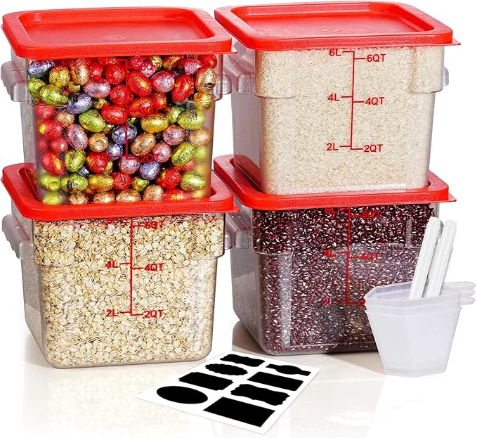 Fine 6QT Clear Food Storage Containers 8 PCS Food Grade Hot Cold Resistant NSF Food Storage Containers with Lids for Home Restaurant Kitchen Storage Pizza Proof Dough BPA N5 About ThisOverview Convenient