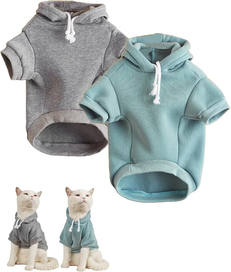 Advanced QWINEE Basic Dog Hoodie Sweatshirt Puppy Sweater Warm Cat Costumes Pet Clothes Consistent