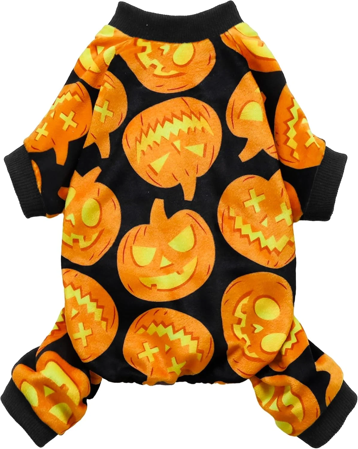 Traditional Fitwarm Halloween Pumpkin Dog Pajamas Funny Dog Winter Clothes for Small Dogs Girl Boy Pet Jumpsuit Cat Halloween Costumes with Feet Lightweight Velvet Black Orange Small Fashionable
