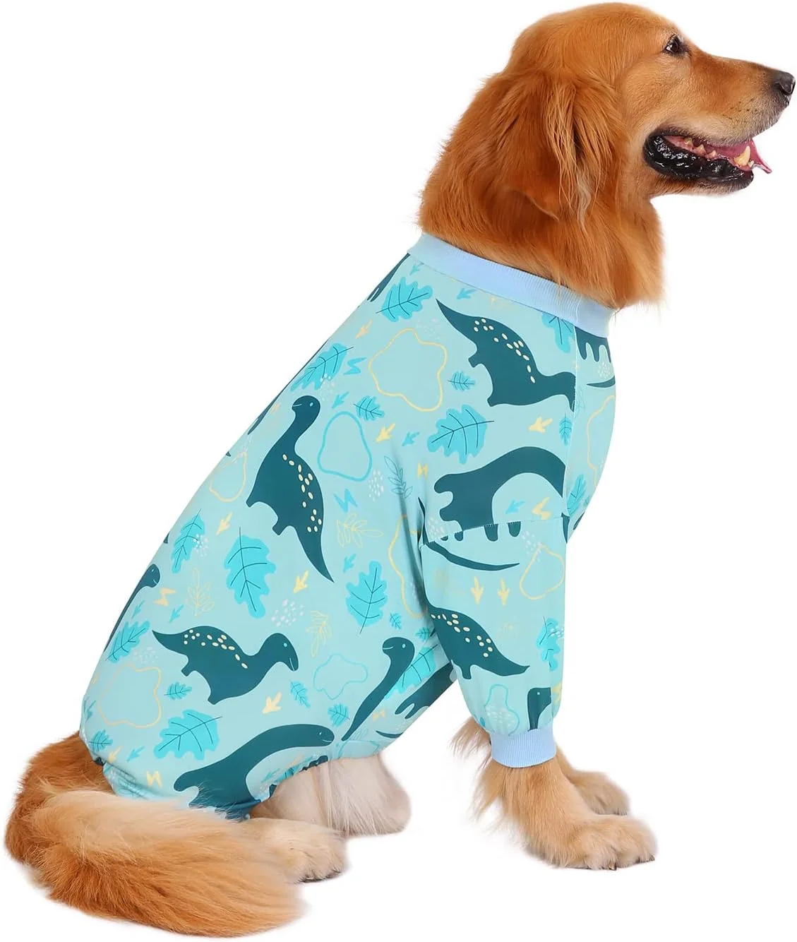 Advanced HDE Dog Pajamas One Piece Jammies Jumpsuit Pet Clothes Outfit Stretchy Lightweight Comfy Shirt Pjs for M-3XL Dogs Dinosaurs - L Outstanding