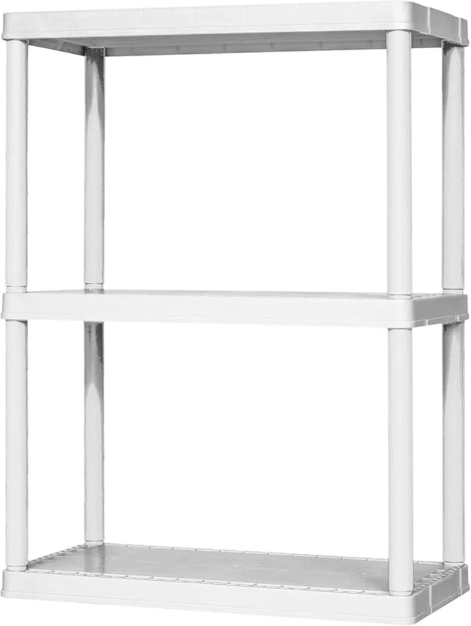 Authentic Gracious Living 3 Shelf Fixed Height Light Duty Storage Unit 12 x 24 x 33 Organizer System for Home Garage Basement Laundry White 3 Pack About ThisOverview Solid