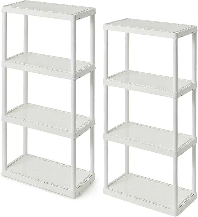 Clean Gracious Living 4 Shelf Fixed Height Solid Light Duty Storage Unit 12 x 24 x 48 for Home Garage Basement Laundry White 2 Pack About ThisOverview Excellent