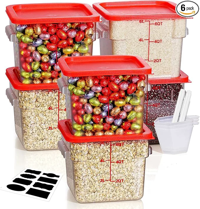 Breathable 6QT Clear Food Storage Containers 6 PCS Food Grade Hot Cold Resistant NSF Food Storage Containers with Lids for Home Restaurant Kitchen Storage Pizza Proof Dough BPA N2About ThisOverview Fashionable