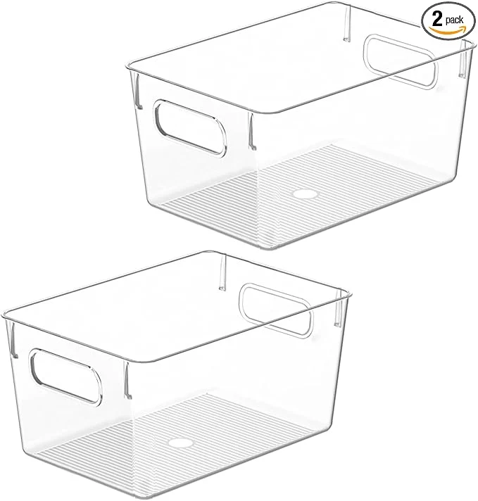 Certified Clear Plastic Storage Bins Pantry Organizers and Storage Containers Fridge Organizer Bins for Organizing Kitchen Cabinet Organizer Bin Bathroom zer Refrigerator OrganizationAbout ThisOverview Elite