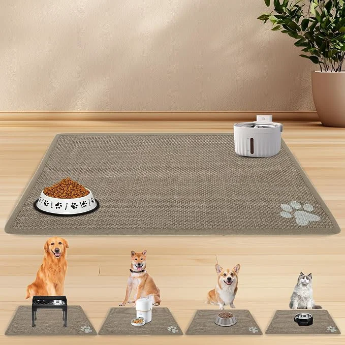 Healthy PUPTECK Dog Food Mat Absorbent Pet Cat Feeding Mat First-Class