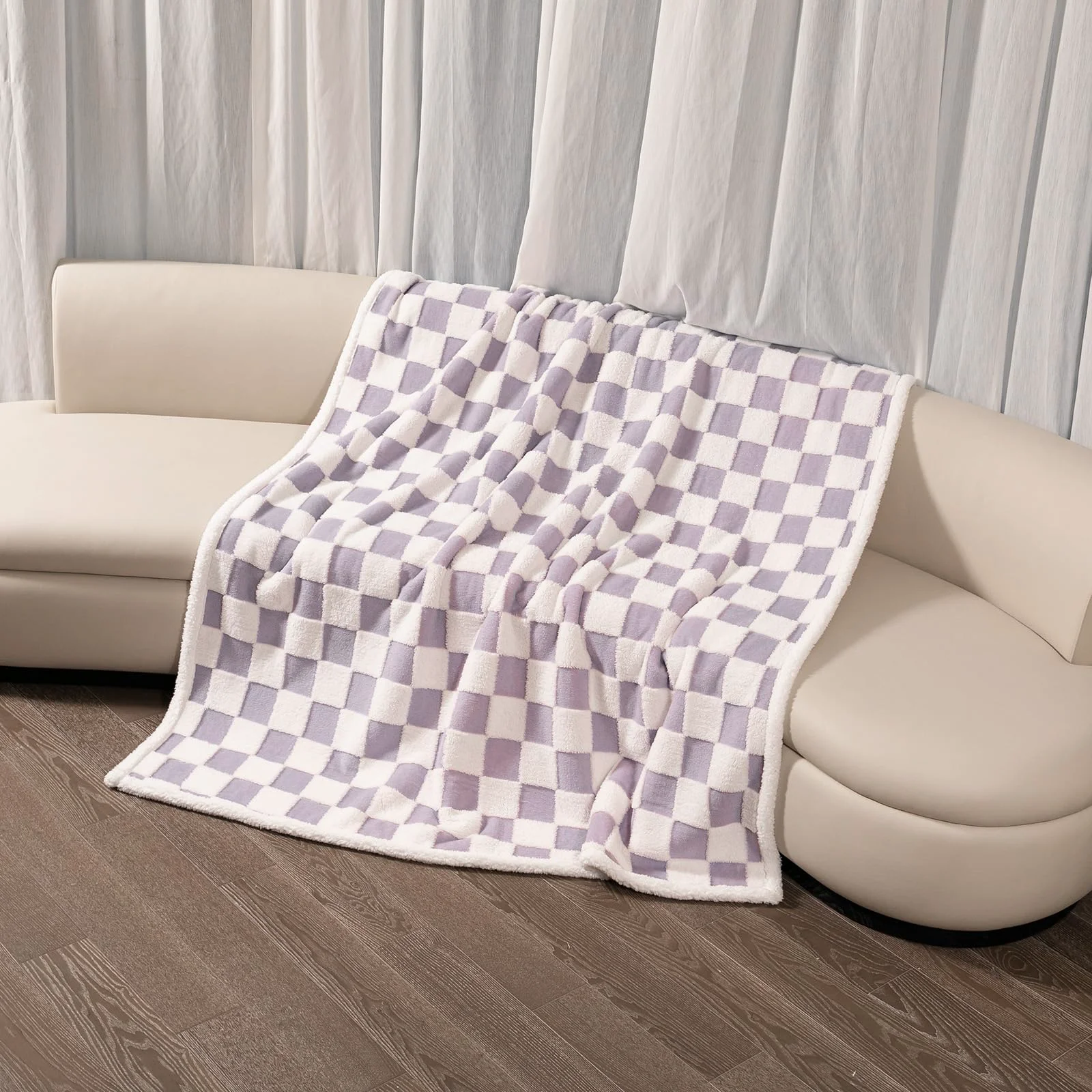 Fine Maidewow Waterproof Pet Blanket Reversible Jacquard Sherpa Modern