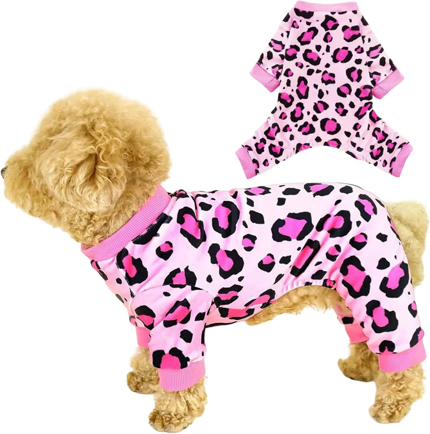 World-Class Vet- Dog Onesie Pajamas for Small Dog Clothes - Lightweight Soft Stretchy Puppy Costume - Hypoallergenic Comfort Anxiety-Reducing Pink Small Environmentally Friendly