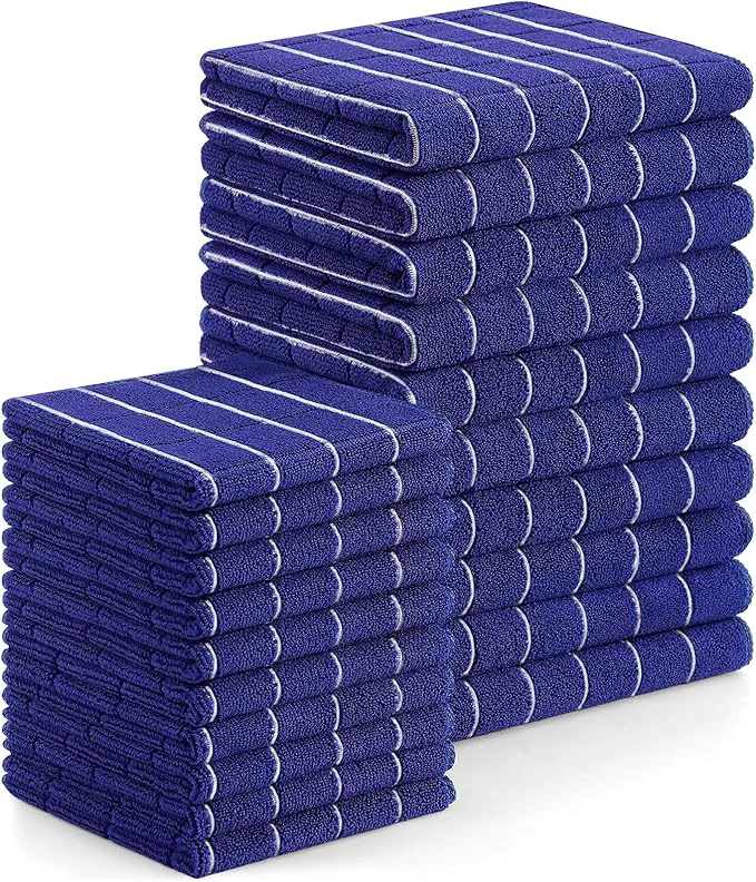 Eco-Friendly Homaxy Microfiber Kitchen Towels and Dishcloths Set 20 Pack Soft and Absorbent Dish Hand Towels Bulk 28 x 16 Inch 12 x 12 Inch Quick Drying Rags for Washing Dishes Navy BlueAbout ThisOverview Specialty