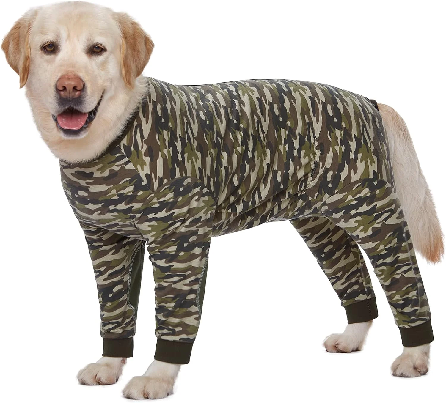 Solid Yeapeeto Dog Onesie Surgery Recovery Suit for Large Medium Bodysuit Dogs Pajamas PJS Full Body for Shedding Prevent Licking Wound Protection Cone 5XL Camo Fast