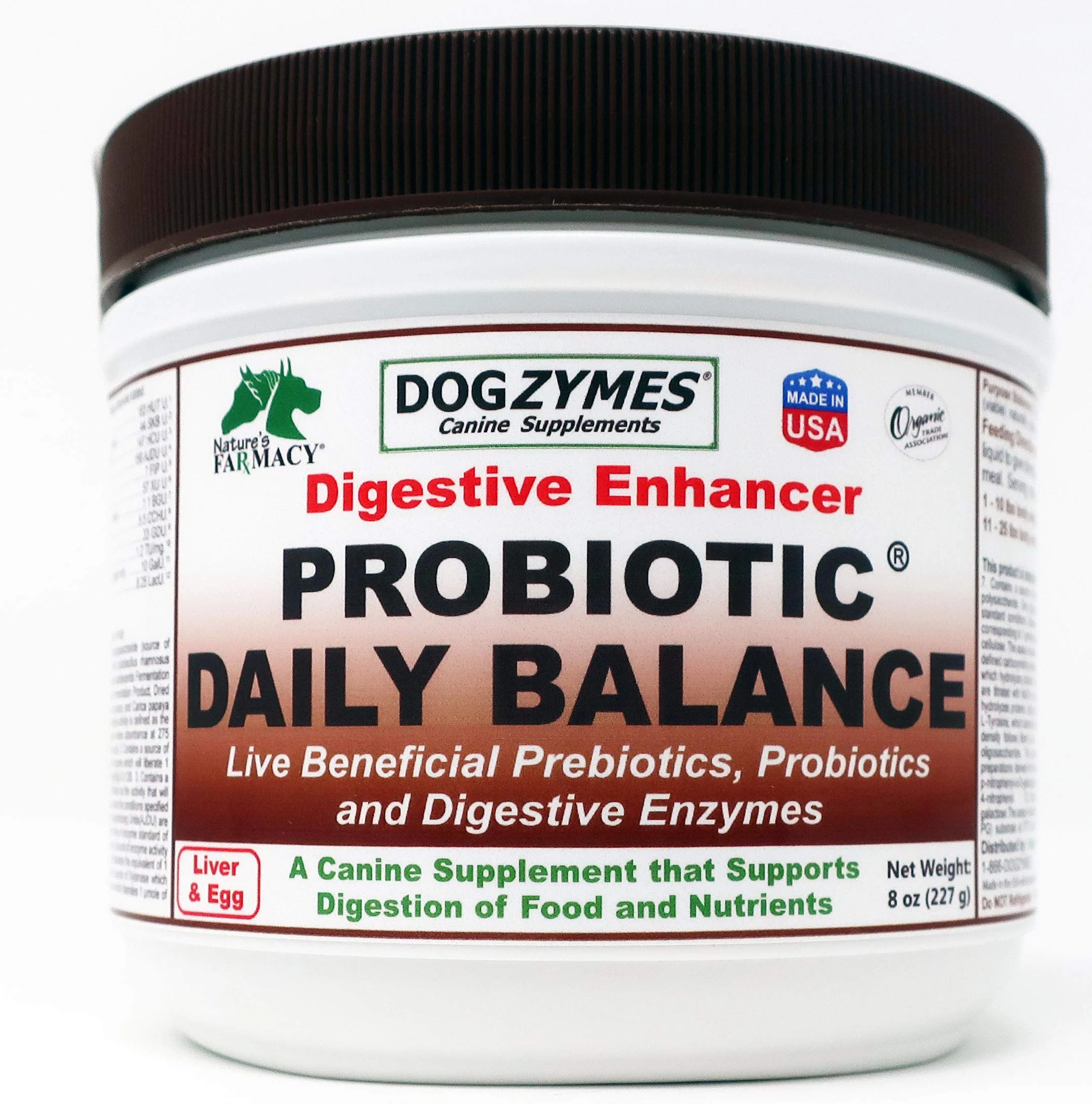 Official Dogzymes Probiotic Daily Balance - Digestive Support for Dogs 8 oz Functional