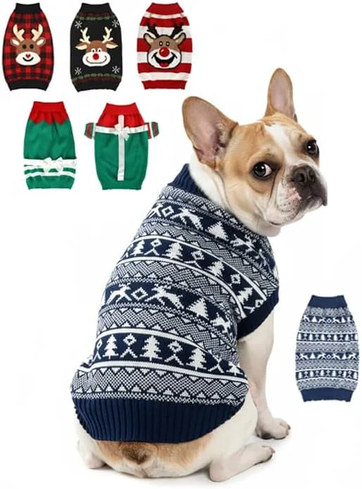 Secure Dog Christmas Sweater Soft Warm Pet Clothes Coat Organic