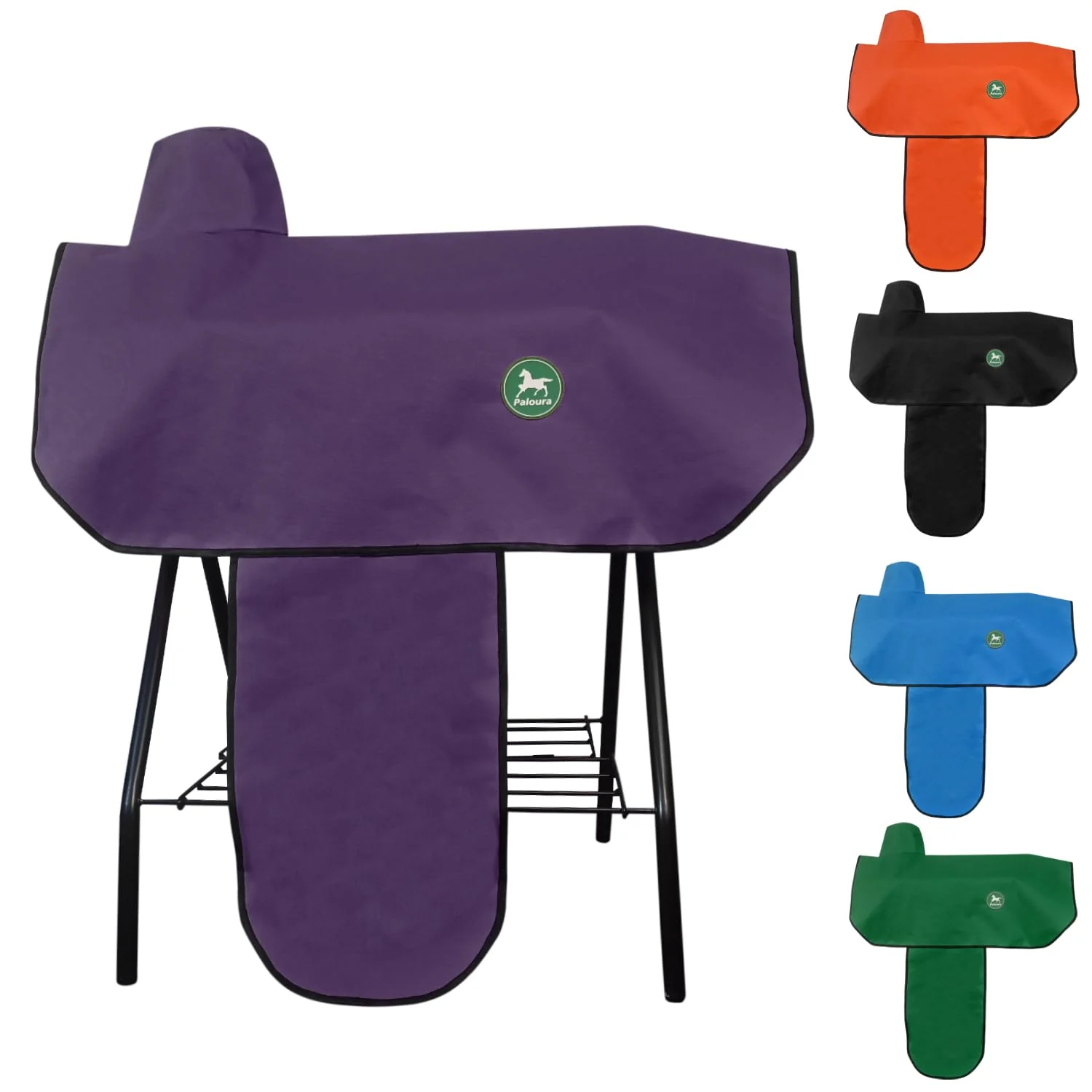 Trendy Paloura Western Saddle Cover — Waterproof Tear-Resistant with 6 Elastic Straps Purple Long-Lasting