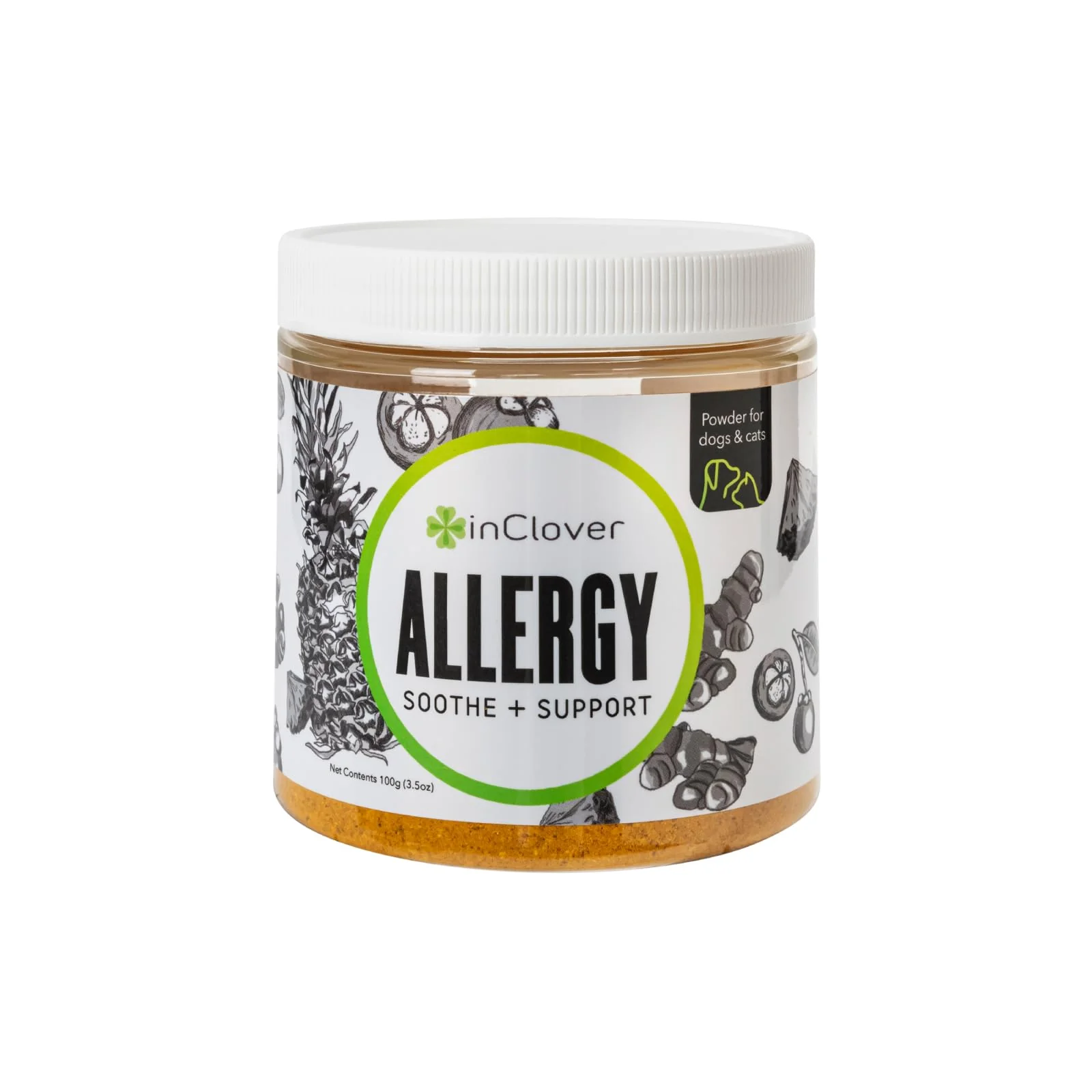 Efficient In Clover InClover Allergy Relief for Dogs Cats — Turmeric Mangosteen Bromelain Sophisticated