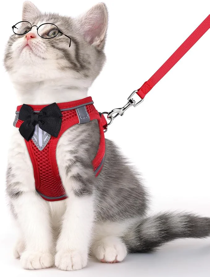 Genuine Cat Vest Harness and Leash Set for Walking Escape Proof Adjustable Kitten Comfortable