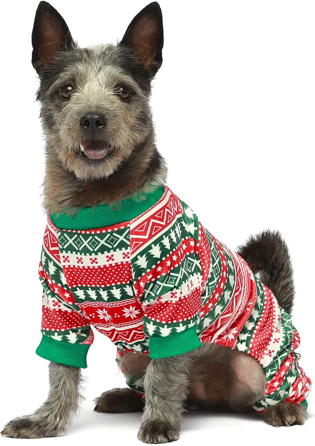 Clean Fitwarm Dog Christmas Outfit Holiday Pet Clothes for Small Dogs Boy Girl Festive Pajamas with Feet Puppy Onesie Red Green XL Outstanding