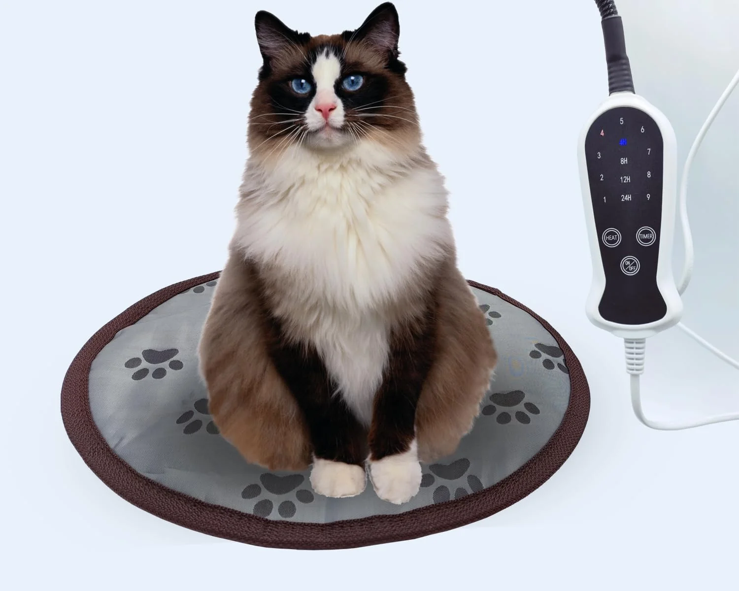 Trusted DEOMAN Pet Heating Pad for Small Dogs Cats – 16 Round Timer Chew-Proof Cord Original Design