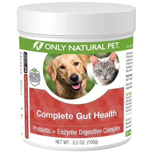 Specialty Only Natural Pet Complete Gut Health Complex – Probiotics Digestive Enzymes Prebiotics for Dogs Cats Made in USA Contemporary
