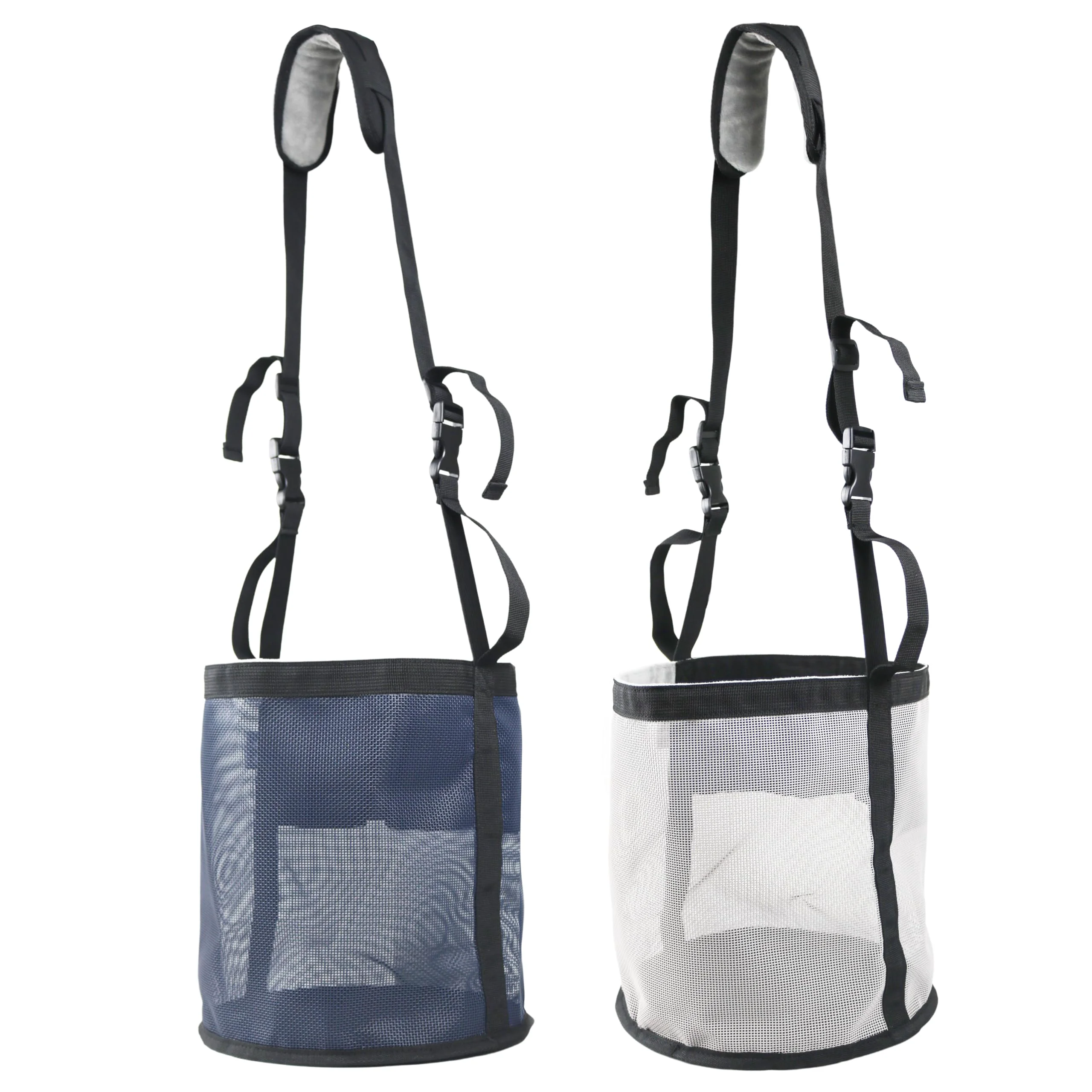 Smooth Kaulhp Horse Feed Bag Pack of 2 - Heavy Duty Muzzle Feeding Bags with Adjustable Straps Artisan