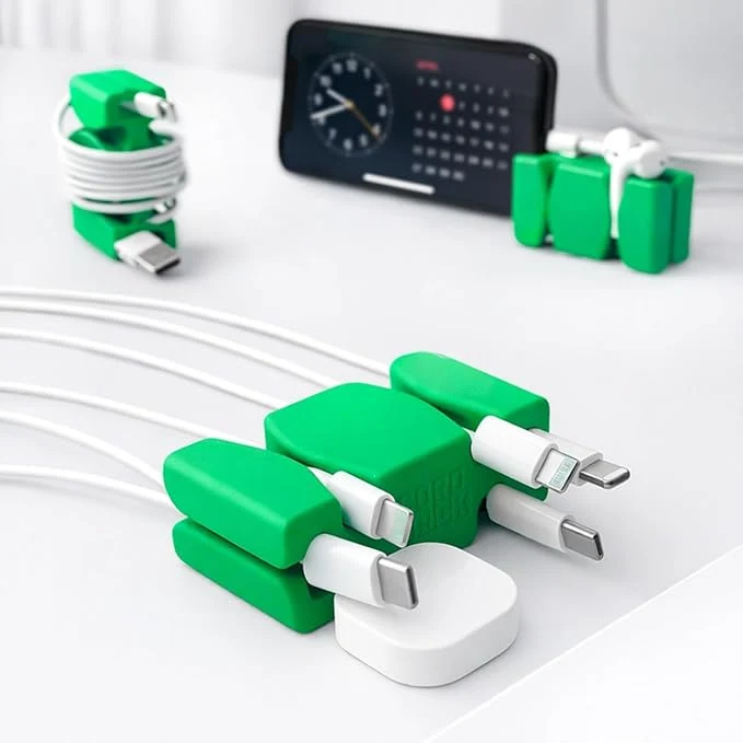 Artisan CordBrick Stocking Stuffers for Adults Cord Management Weighted Cord Holder Cable Wrap Phone Stand - Multiuse Gadget Organizer for Nightstand Desk. Gift for Men Durable Silicone. 1pk GreenAbout ThisOverview Reusable