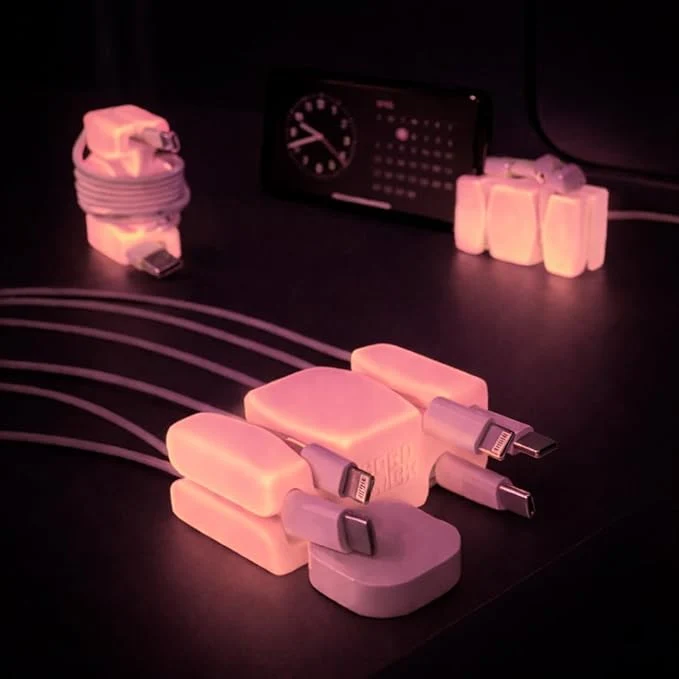 Trusted GlowBrick Stocking Stuffers for Adults Cord Management Weighted Cord Holder Cable Wrap Phone Stand - Glow-in-The-Dark Gadget Organizer for Nightstand. Gift for Men Silicone. 6pk Glowing PinkAbout ThisOverview Fast