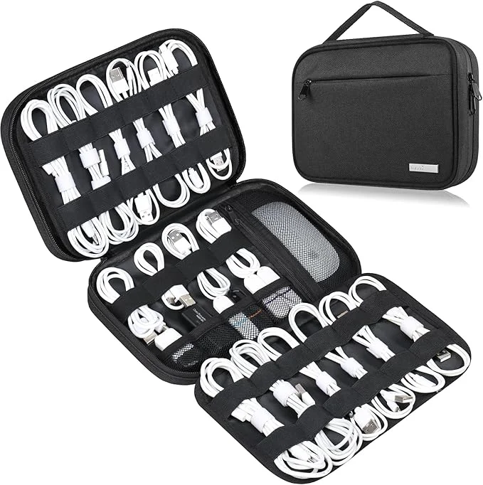 Certified Lacdo Cord Organizer Travel Cable Organizer Bag Case Portable Electronics Organizer Travel Case 6 Layer Large Capacity Charging Cords Storage organizer for Cables SD Card Travel Essentials BlackAbout This Green