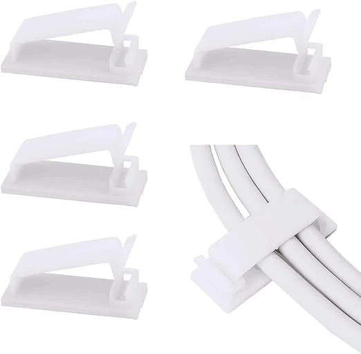Excellent SOULWIT® 50 x Self-Adhesive Cable Management Clips for USB Cable TV Charger Audio Wire Clamp for Table Car Office HomeAbout ThisOverview Soft