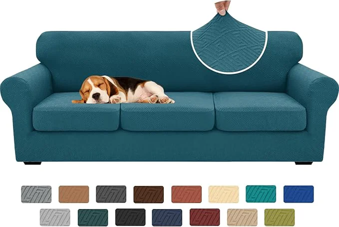 Certified XINEAGE New 4 Pieces Extra Large Couch Covers for 3 Cushion Sofa Super Stretch Sofa Cover for 3 Large Seat Cushion Universal Slip Cover for Living Room Peacock Blue 91 -110 3 Cushions About ThisOverview Superior