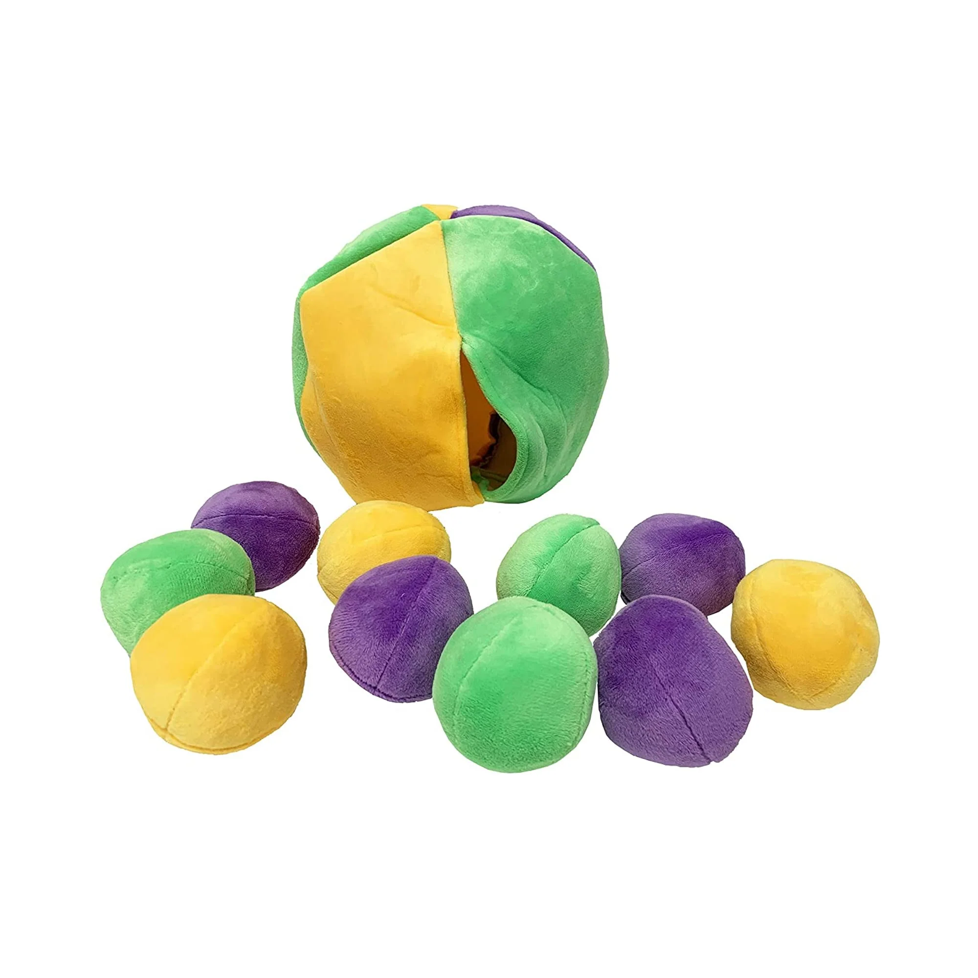 World-Class Midlee Hide a Ball Dog Puzzle Toy Large – 8 Plush Squeaker Balls for Solo Play Effective