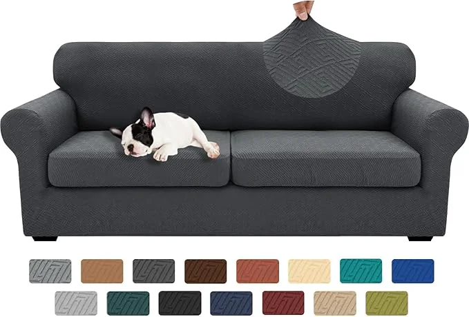 Versatile XINEAGE 2025 New 3 Pieces Couch Covers for 2 Extra Large Cushion Sofa Super Stretch Sofa Cover for 2 Large Seat Universal Loveseat Slip Cover for Living Room Dark Gray 71 -91 2 Cushions About ThisOverview Outstanding